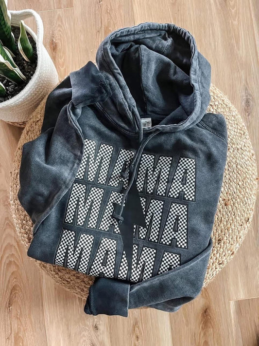 MAMA checkered hoodie