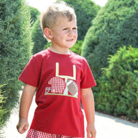 Jellybean Burgundy football tee