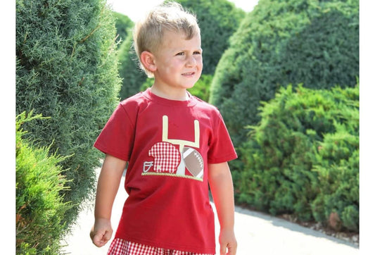 Jellybean Burgundy football tee