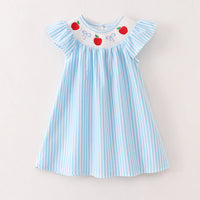 Smocked striped apple dress