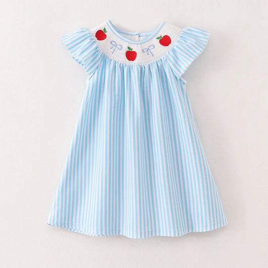 Smocked striped apple dress