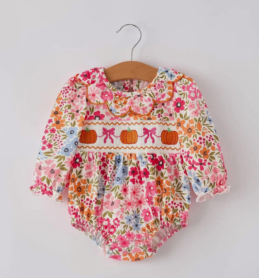 Floral pumpkin romper