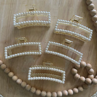 Square Pearl hair clips