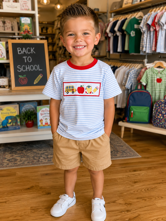 Striped boys school tee
