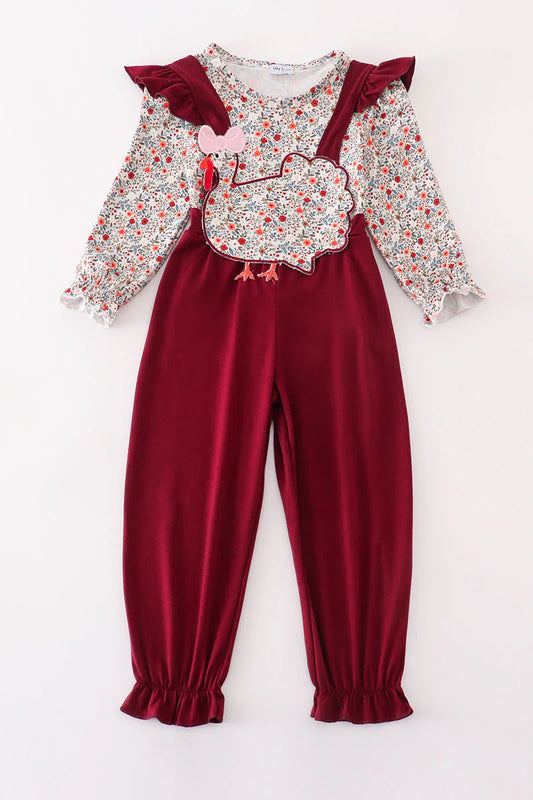Maroon turkey jumpsuit