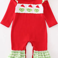 French knot Christmas romper