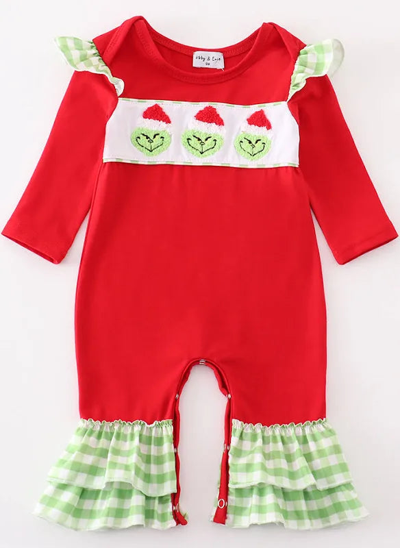 French knot Christmas romper