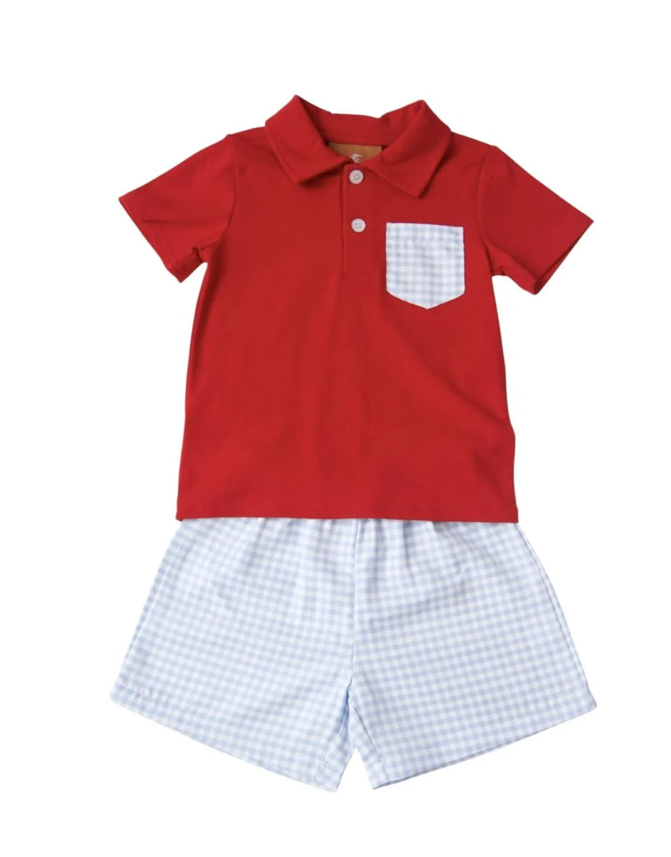Millie Jay Myles short set red/blue