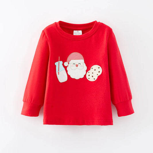 Red Milk & Cookies boys top