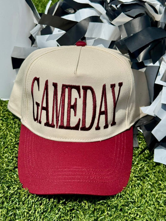 Burgundy game day hat