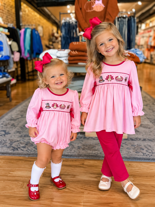 Pink thanksgiving girl set