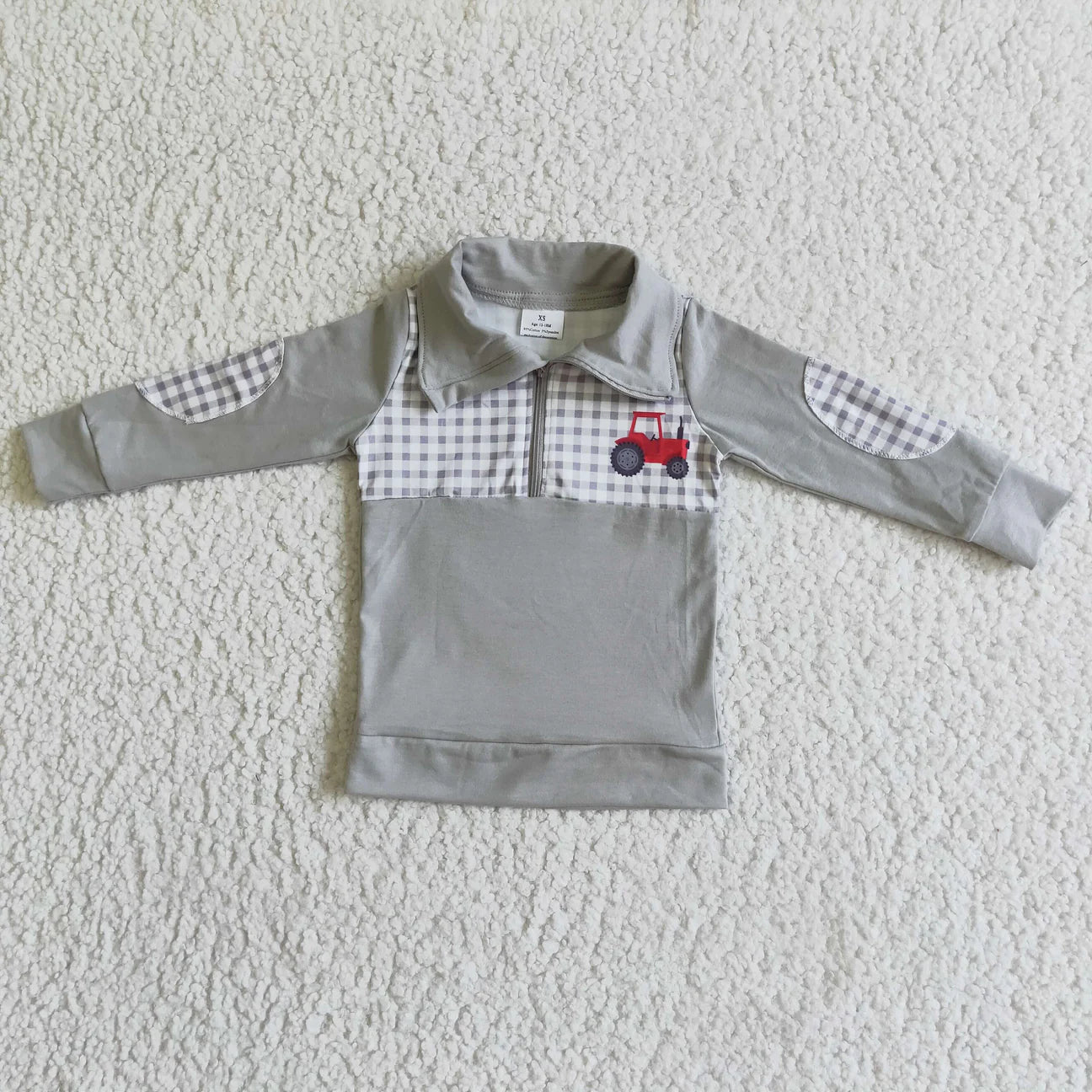Tractor plaid pullover