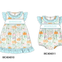 Personalized Pumpkin girls dress- includes custom embroidery