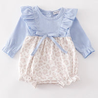 Blue corduroy leopard bubble