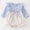 Blue corduroy leopard bubble