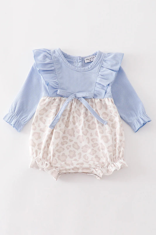 Blue corduroy leopard bubble