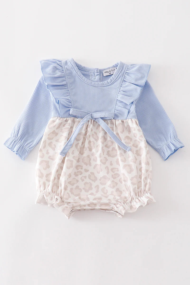 Blue corduroy leopard bubble