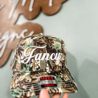 Fancy camo trucker hat