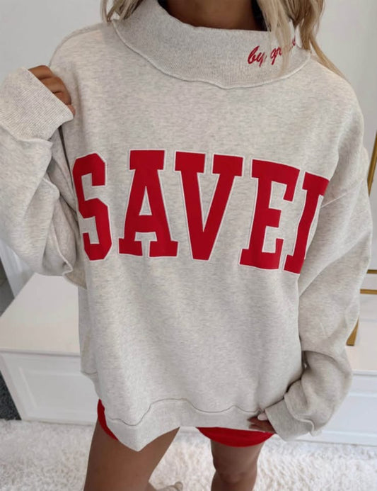 Saved my Grace mock neck