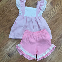 Pink seersucker girls set 2T