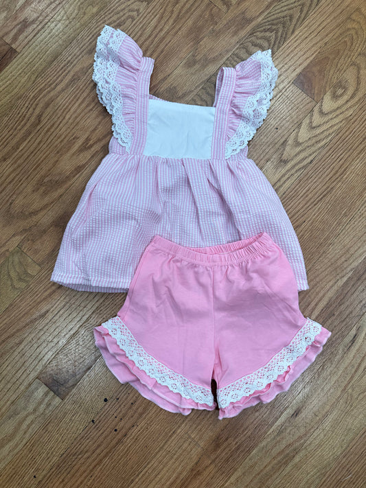 Pink seersucker girls set 2T