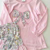 Bow floral pant set - 2T