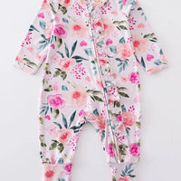 Pink floral bamboo zippy