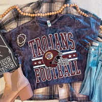 Acid wash Trojans football tee
