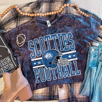 Acid wash Scotties football tee