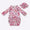 Pink floral ruffle gown