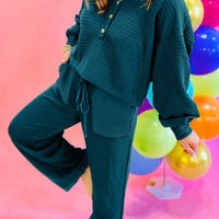 Waffle textured pant set