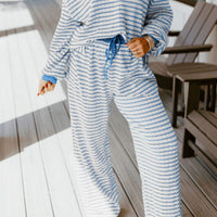 Blue striped pant set