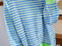 Blue green striped long sleeve top