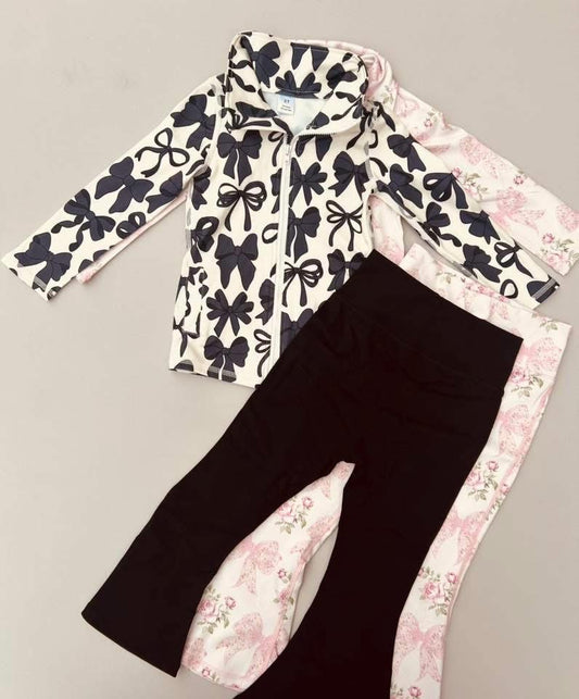 Black & white bow athletic set