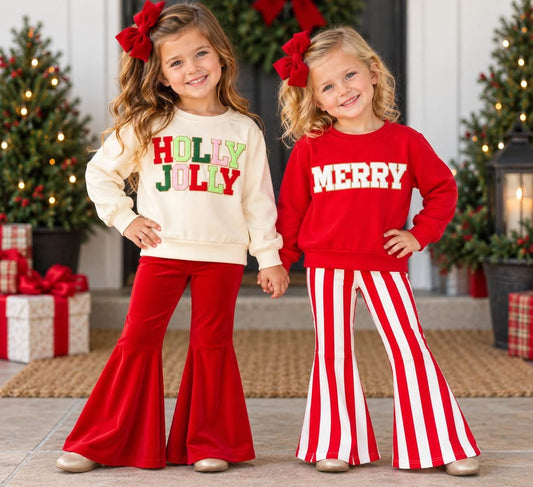 Merry top + striped bell pants