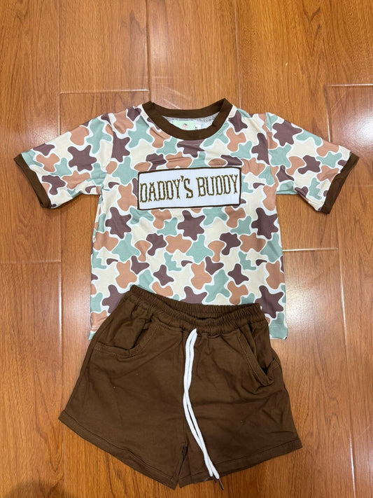Daddy’s camo smocked short set