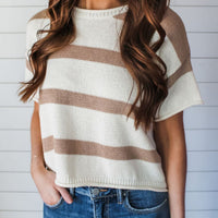 Striped knit sweater top