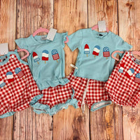 Boys popsicle gingham bubble