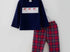 Smocked Santa boys plaid pant set