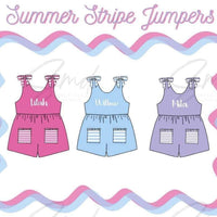 Summer Stripe Romper- Purple