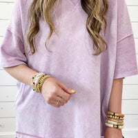 Mineral wash oversized tee- purple