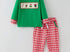 Smocked green trio boy set