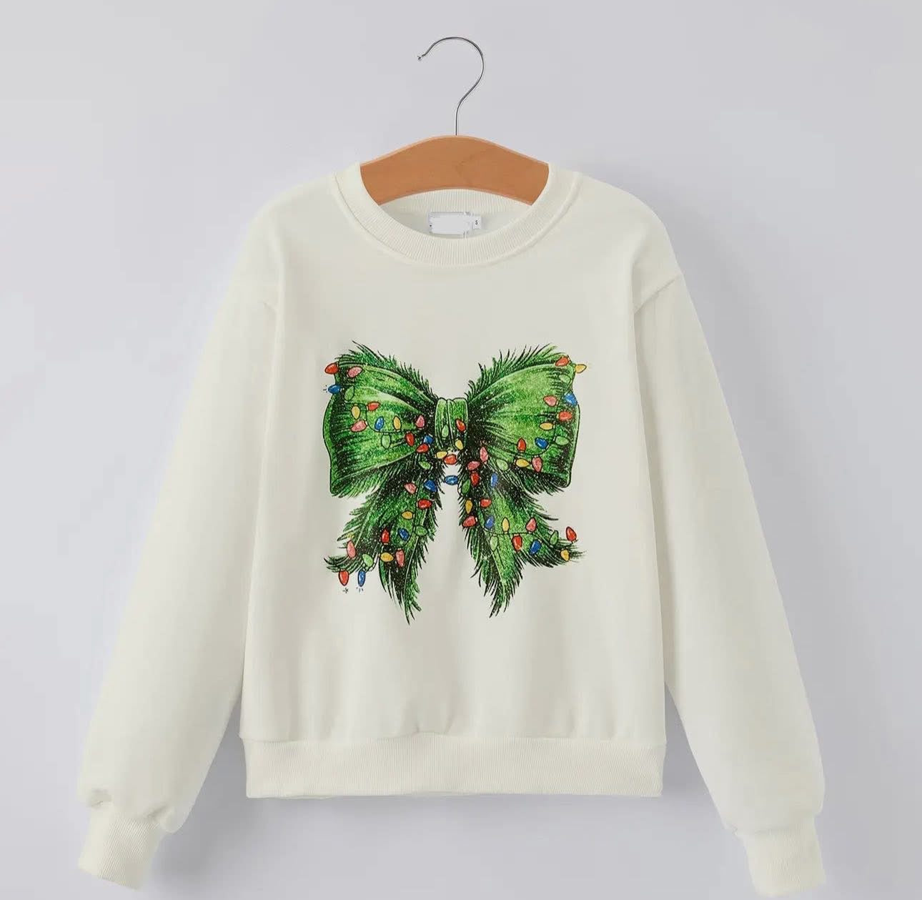 Christmas bow women’s sweatshirt