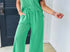 Green ribbed pant set