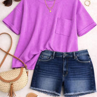 Boxy ribbed purple top L/XL