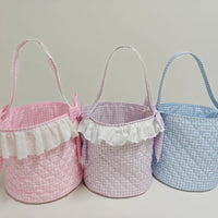 Gingham quilted Easter basket - INCLUDES NAME/MONOGRAM