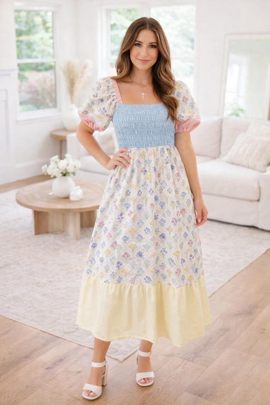Floral patchwork dress