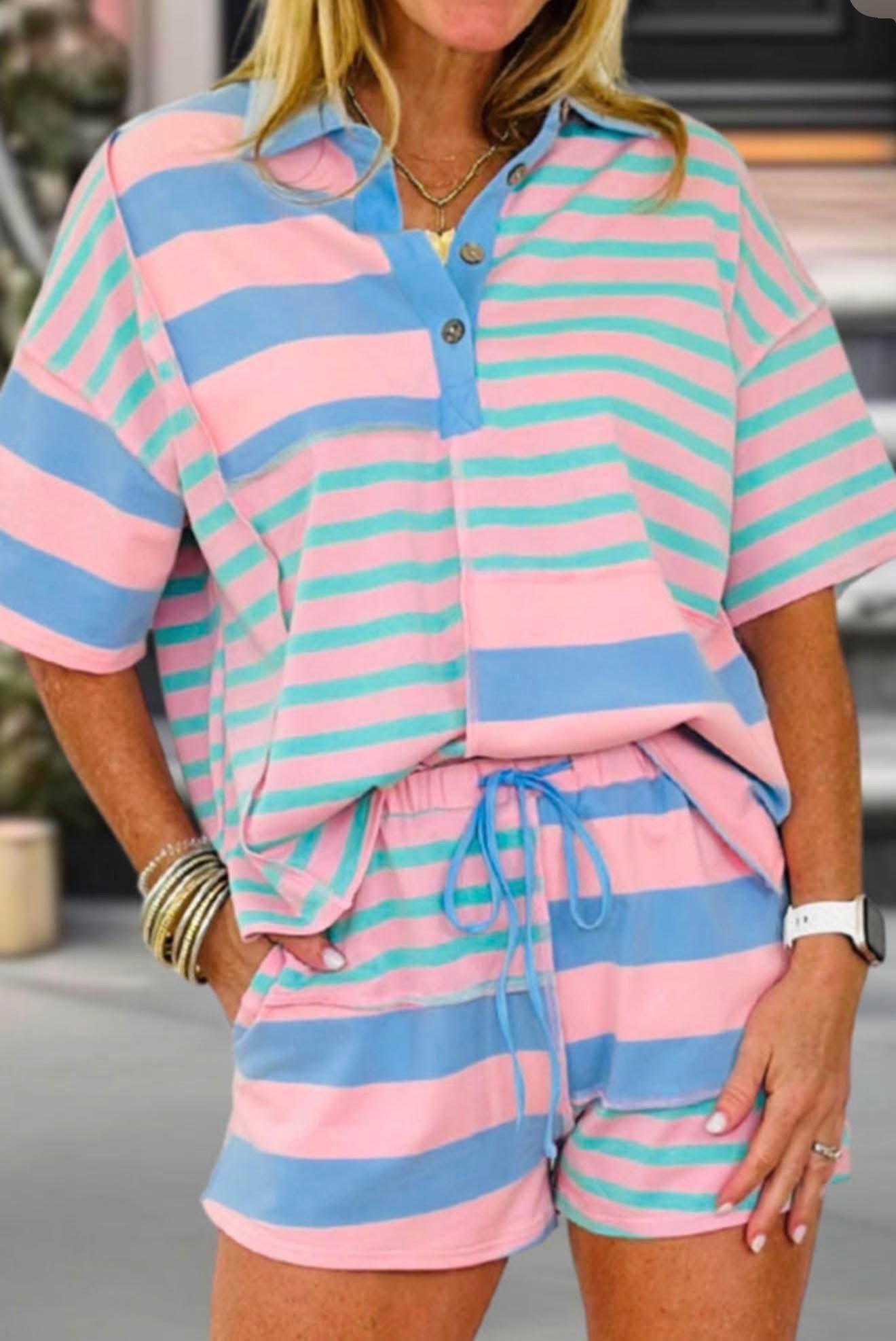 Cotton candy striped set
