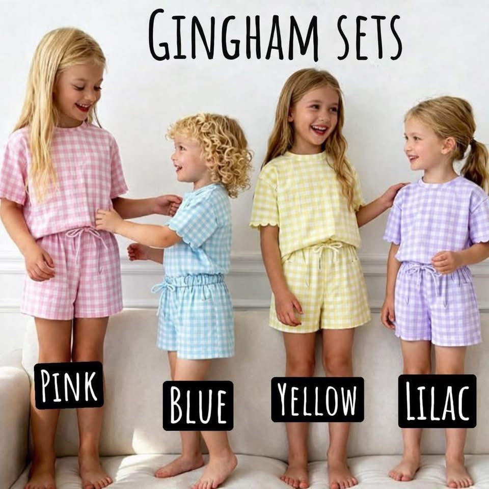 Gingham scallop short sets ETA MAY