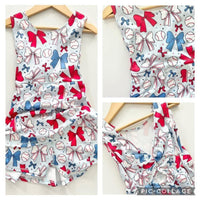 Baseball bow athletic skort dress - 4T